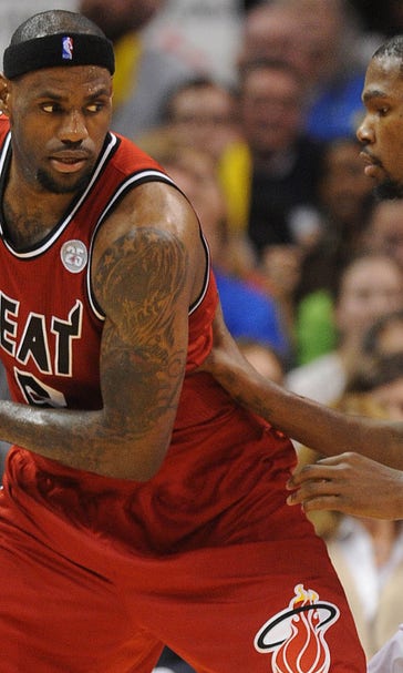LeBron James downplays MVP talk with Kevin Durant in town